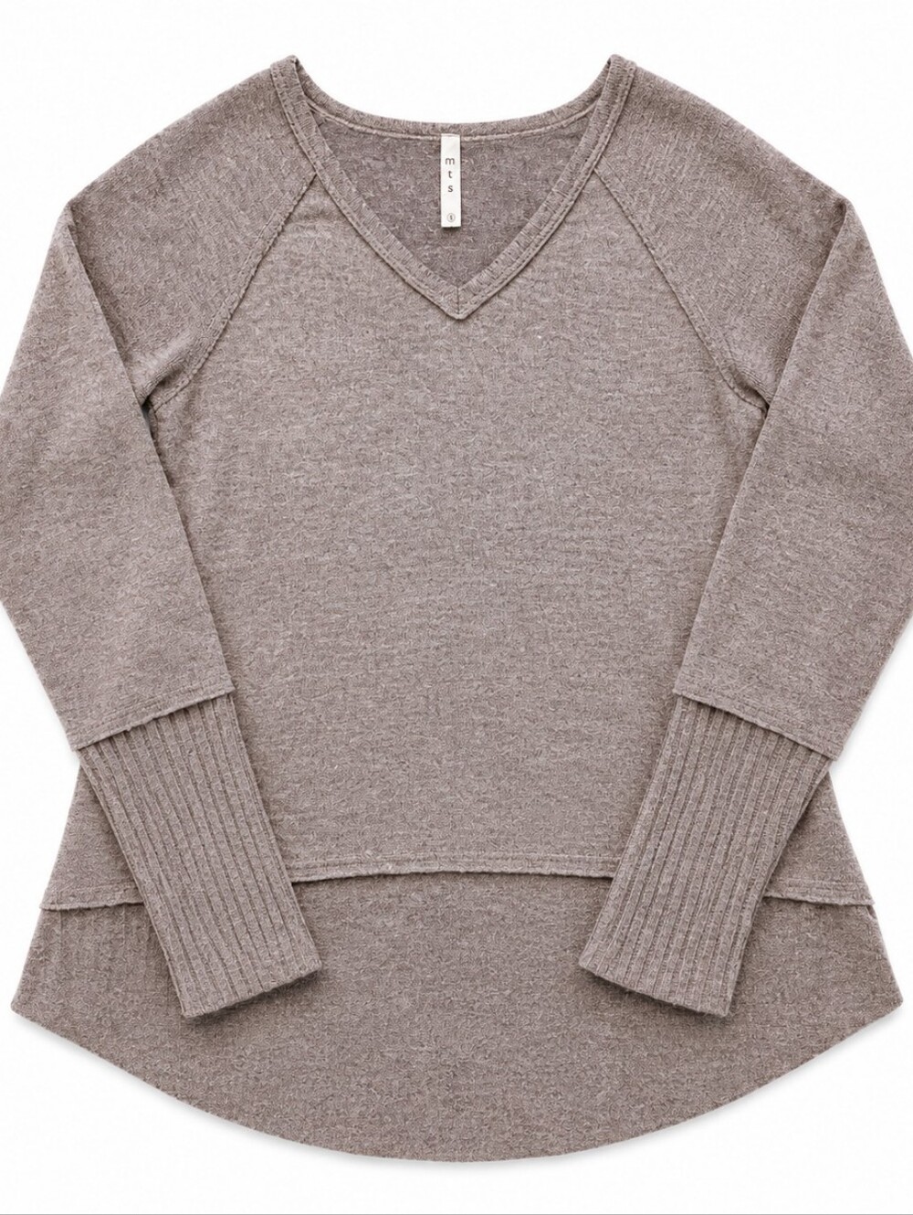 MTS Women's Sweater Brown V-Neck Knit Size S